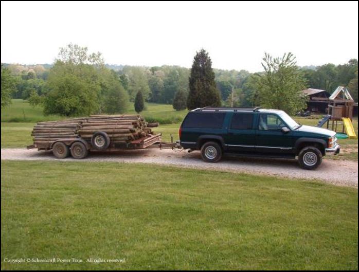 1995 Suburban K2500 6.5 TD Towing Utility Trailer with Fence Posts