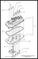 Gearbox housing exploded view