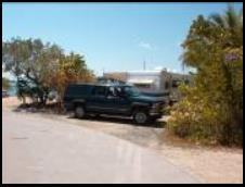 Suburban and trailer at Bahia Honda SP in Florida Keys