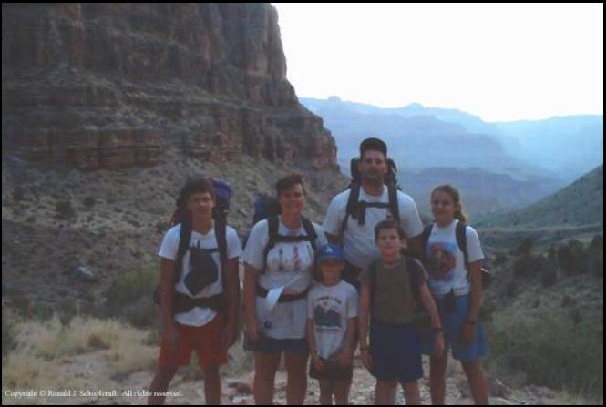 Bright Angel Trail Nearing the South Rim of the Grand Canyon on Day 4 of the Hike in 2002